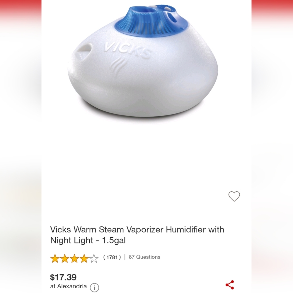 Vicks Warm Steam Humidifier